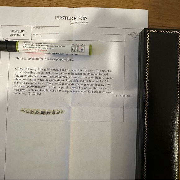 Gubelin (swiss brand) Elegant 18k Gold and Green Emerald Bracelet- 32.7grams - Picture 7 of 10